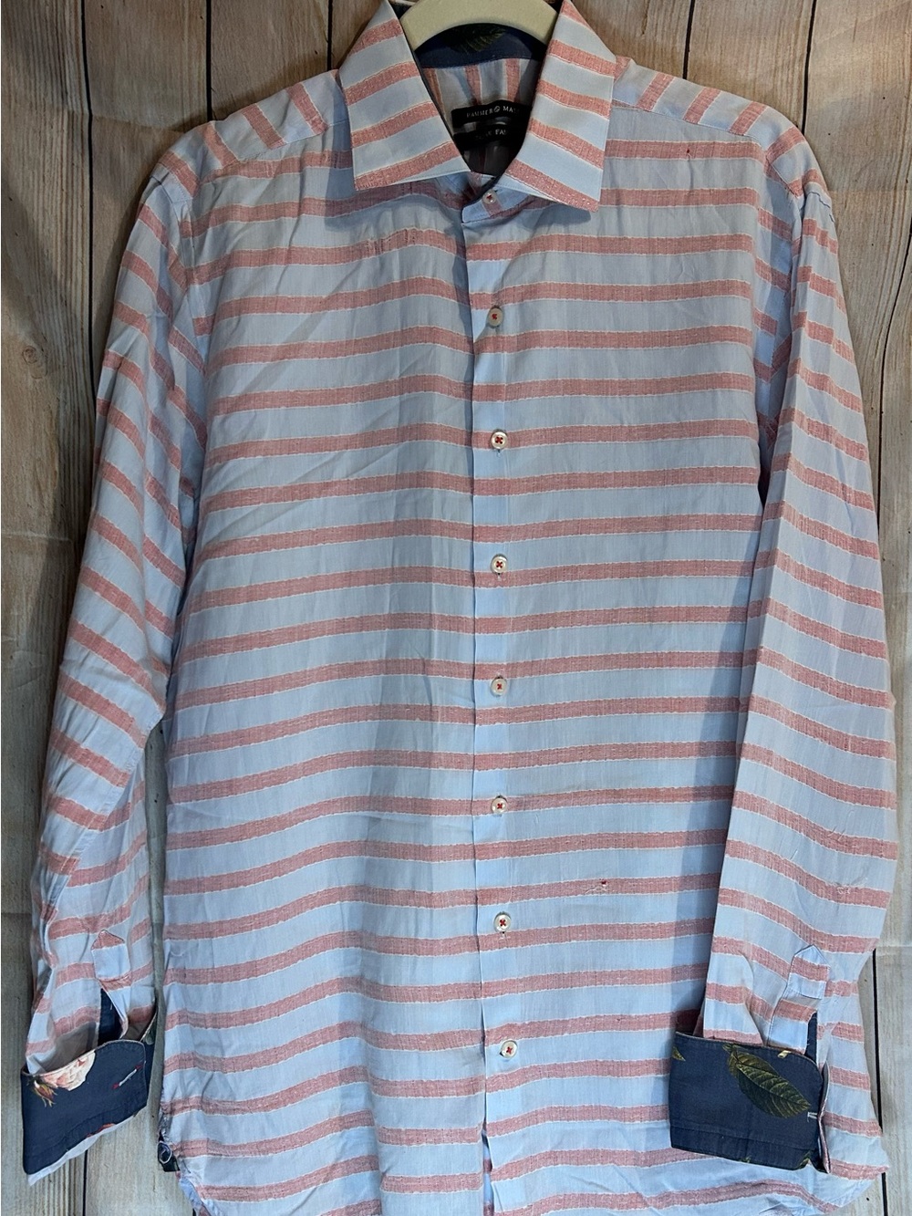 Hammer Made Blue & Pink Striped Button-Down Shirt